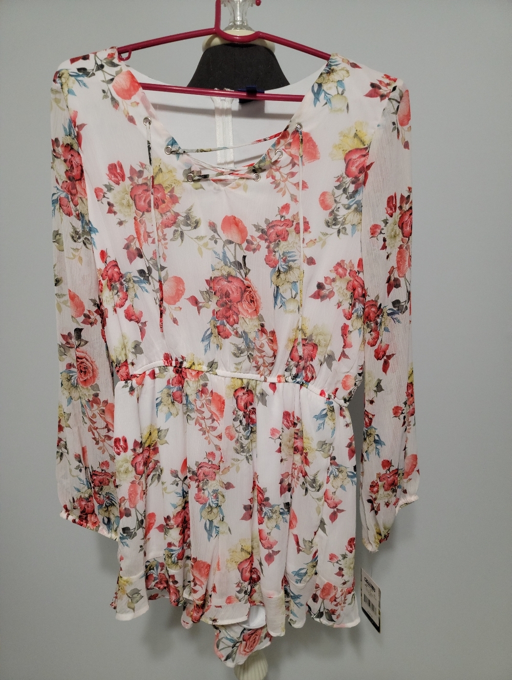 NWT Disney, Beauty And The Beast Floral Romper Size Large